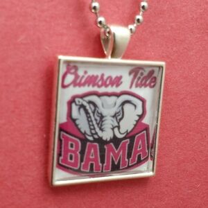 Alabama Crimson Tide Football Pendant Necklace